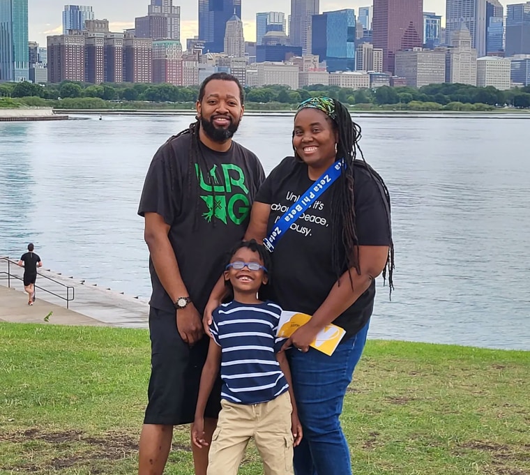 Regina Townsend with her husband, Jahbari, and their son, Judah.