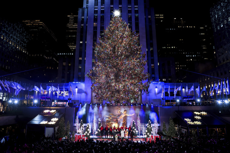 The Rockefeller Center Christmas tree lighting ceremony in 2022.