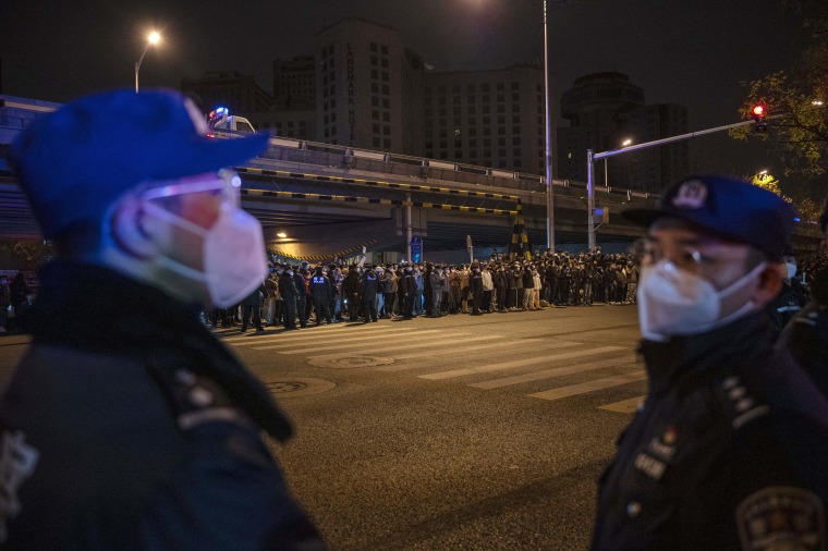 Image: Protest in Beijing Against China Covid Measures