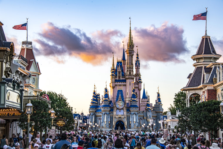 Crowds pack and fill Main Street  at Walt Disney World in Orange County, Fla., on June 1, 2022. 
