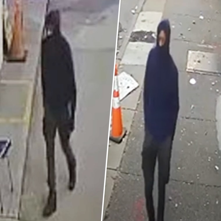 Two separate shooting incidents in New York, left, and Philadelphia appear to be linked by a similar looking suspect.