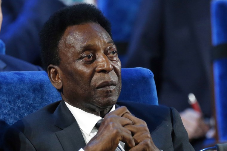 Pelé attends the 2018 World Cup draw
