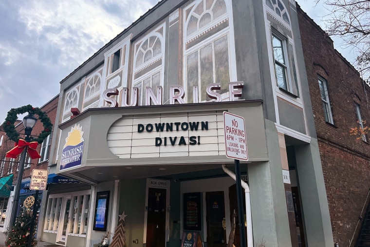 Sunrise Theater hosted the Downtown Divas drag show in downtown Southern Pines. The theater was dark as a result of power outages, Dec. 4, 2022.

Dt southern pines 01