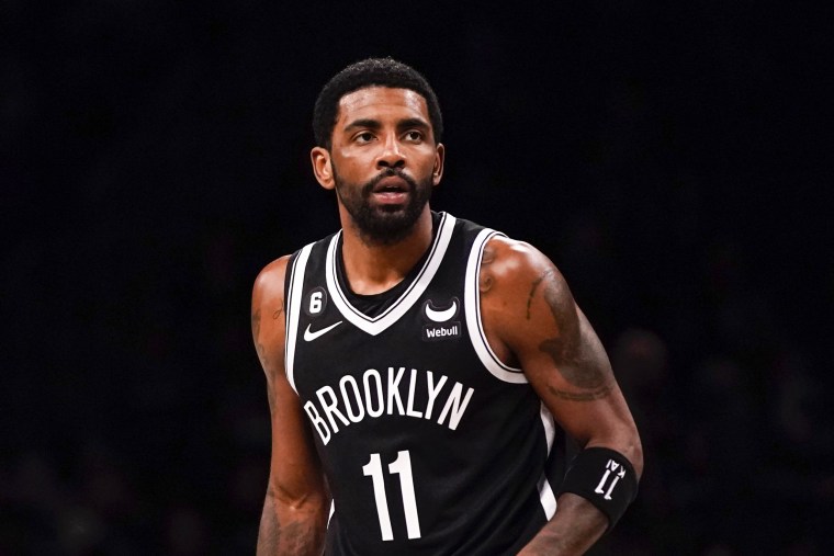 Brooklyn Nets guard Kyrie Irving during the first half of a game against the Orlando Magic on Nov. 28, 2022, in New York.