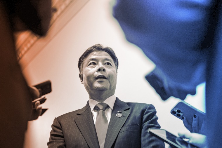 Image: Rep. Ted Lieu (D-Calif.) speaks to reporters at the Capitol after being elected Vice Chair of the House Democratic Caucus, in Washington on Wednesday, Nov. 30, 2022.(/The New York Times)