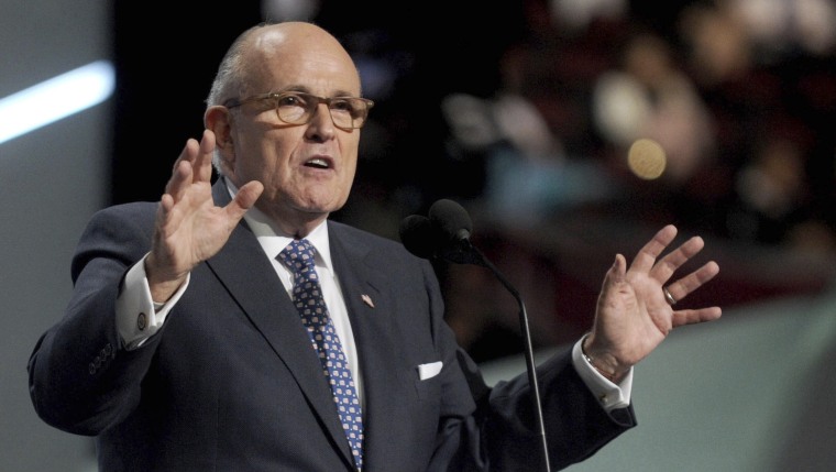 Rudy Giuliani at The Republican National Convention in Cleveland, Ohio, on July 18, 2016. 