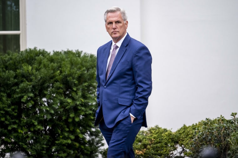 House Minority Leader Kevin McCarthy, R-Calif., outside the West Wing on Nov. 29, 2022.