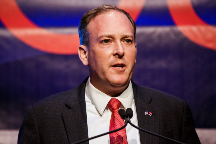 Representative Lee Zeldin speaks at an election night event in New York on November 8, 2022.