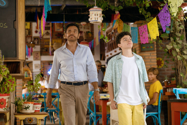 Eugenio Derbez and Raphael Alejandro in a scene from "Acapulco." 