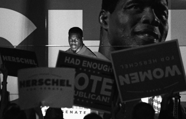 Image: Republican Senate candidate Herschel Walker at a campaign rally in Kennesaw, Ga., on Nov. 7, 2022.