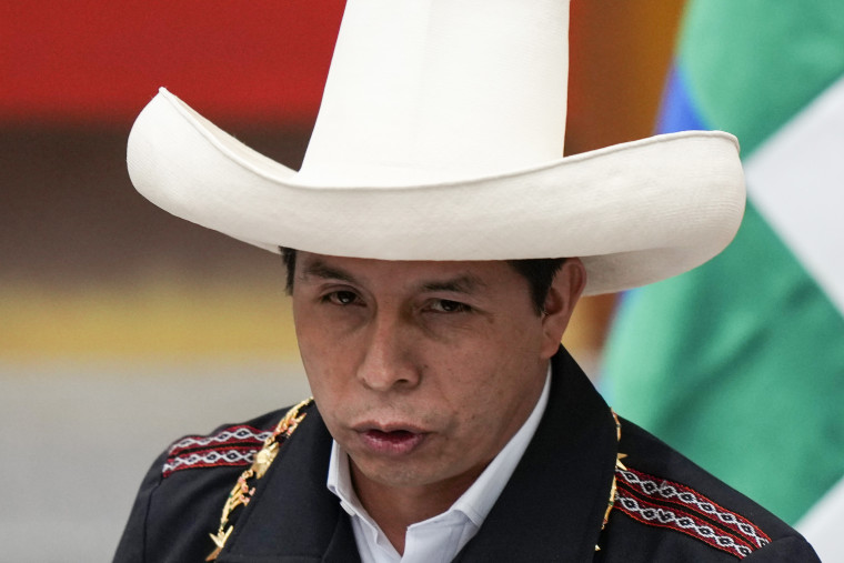 President Pedro Castillo in La Paz, Bolivia, on Oct. 30, 2021.