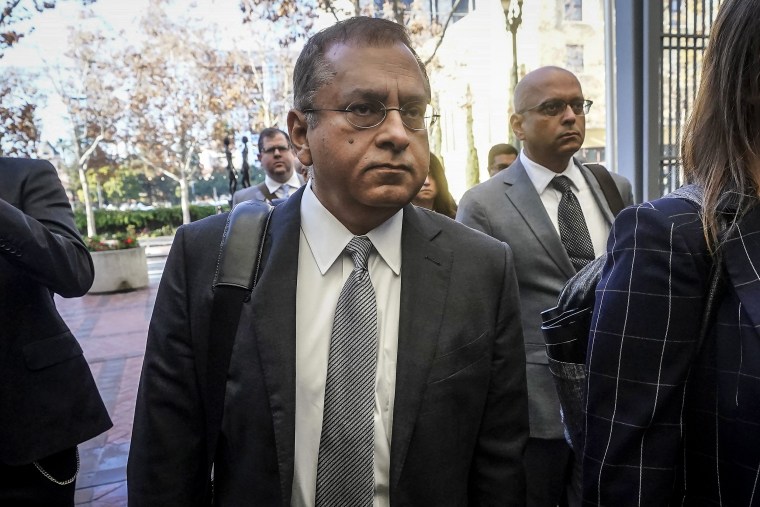 Image: Ramesh "Sunny" Balwani, the former lover and business partner of Theranos CEO Elizabeth Holmes, arrives at federal court in San Jose, Calif., on Dec. 7, 2022. 