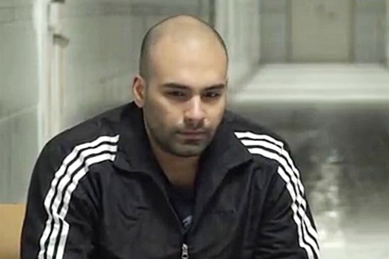 Mohsen Shekari during a taped confession aired by an Iranian news outlet. 