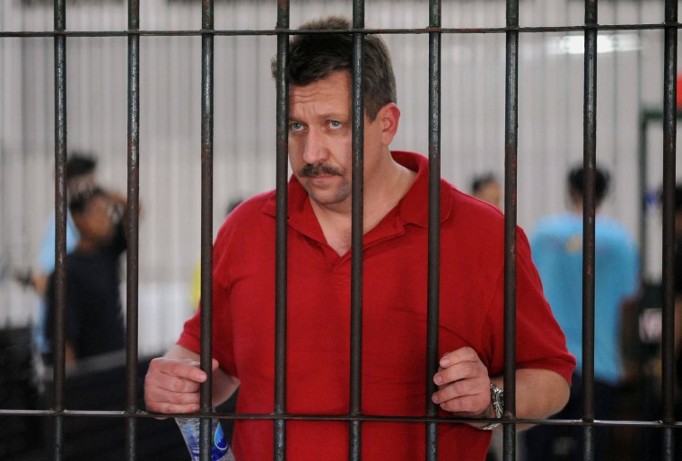 Russian arms dealer Viktor Bout at a detention center in Bangkok in 2008.