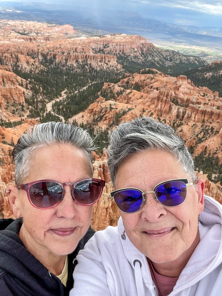 Kim Kelly Stamp (right) with her wife in Bryce, Utah. 