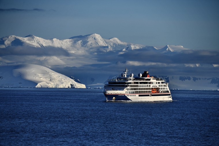 A ship in Antarctica on Dec. 18, 2019.