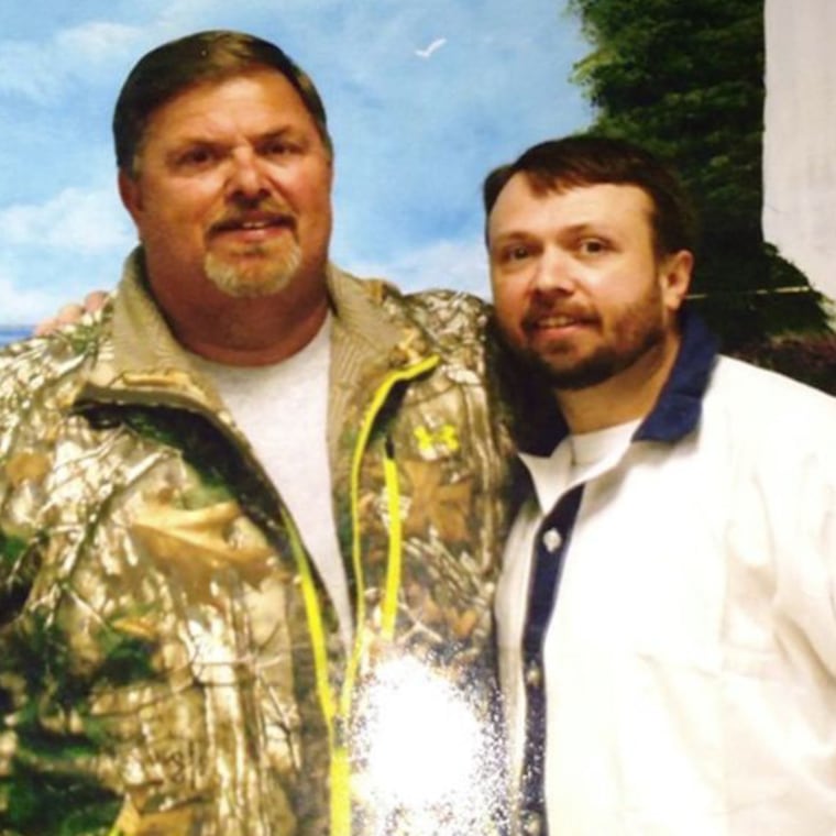 Lee Clark, right,, with his father.