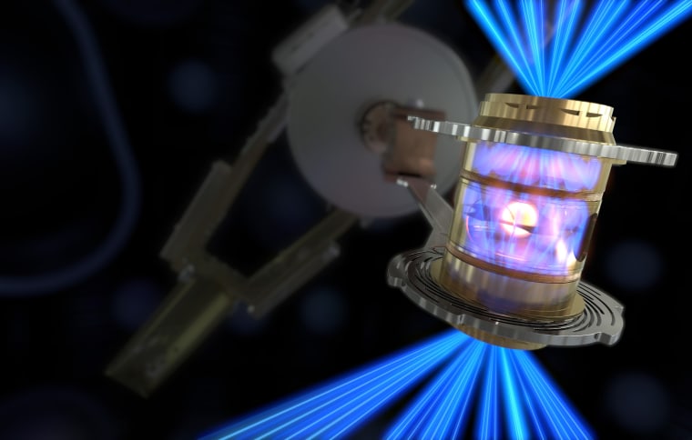 To achieve ignition, scientists fired the energy of 192 lasers at a cylinder called a hohlraum. The process imploded a tiny capsule inside the hohlraum that is filled with deuterium and tritium, creating a fusion reaction.