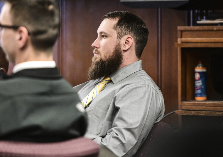 Joseph Morrison appears before Jackson Circuit Judge Thomas Wilson for trial in a courthouse on Tuesday, Oct. 4, 2022, in Jackson, Mich.