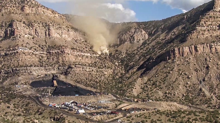 The Lila Canyon Mine fire burning in East Carbon, Utah in September 2022.