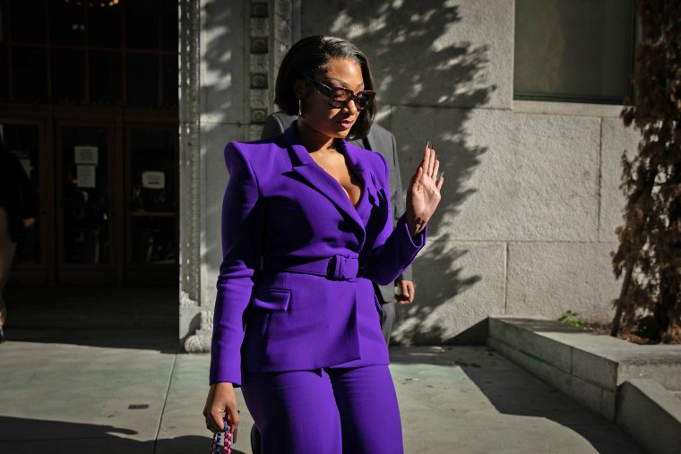 Megan Thee Stallion arrives at court to testify in the trial of Rapper Tory Lanez 