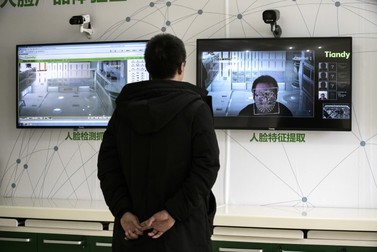 Image: Facial recognition technology is demonstrated at the Tiandy Technology Co. headquarters in Tianjin, China, on Feb. 22, 2019. 