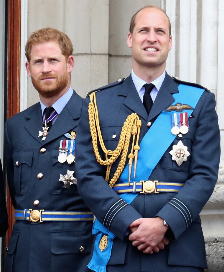 Prince Harry, left, and Prince William, in London