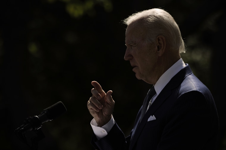 President Joe Biden speaks in the Rose Garden of the White House  on Sept. 27, 2022.