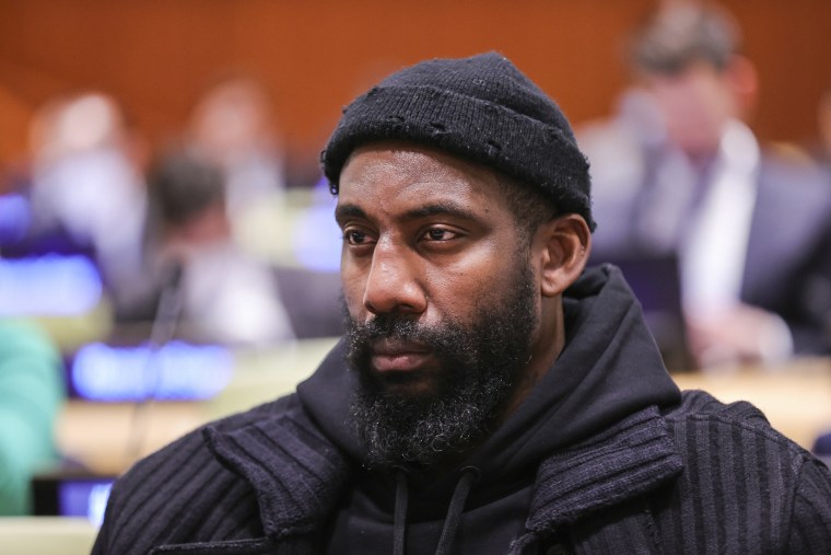 Amar'e Stoudemire at the United Nations in New York on March 29, 2022.