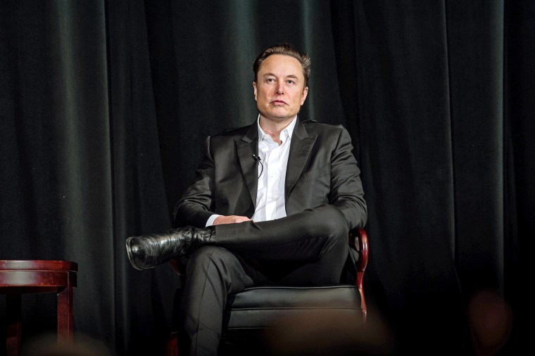 Elon Musk at U.S. Air Force Academy on April 7, 2022 in Colorado Springs, Colo.