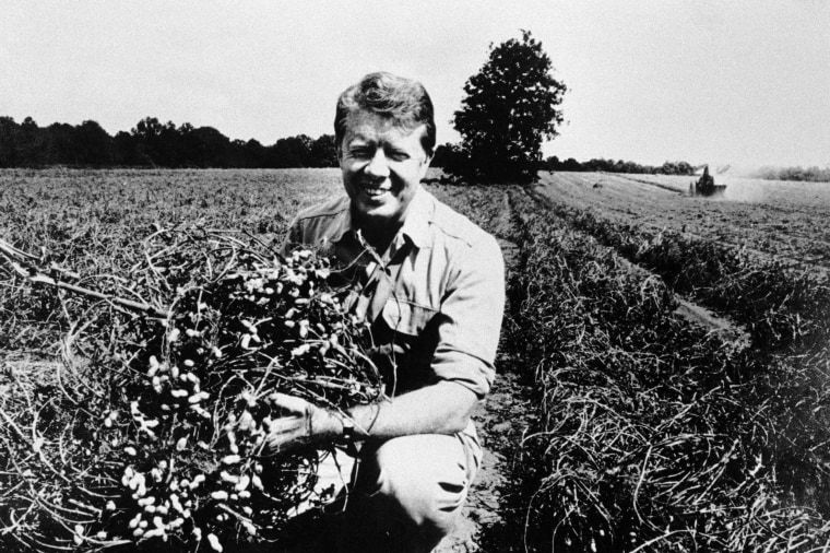 Jimmy Carter em sua fazenda de amendoim em Plains. Gá.