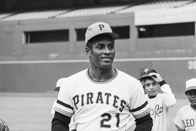 Roberto Clemente of the Pittsburgh Pirates before the opening game of the National League playoffs. 