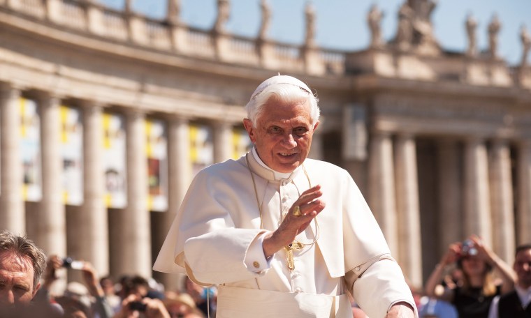 Image: Pope Benedict greets people during his weekly audience.