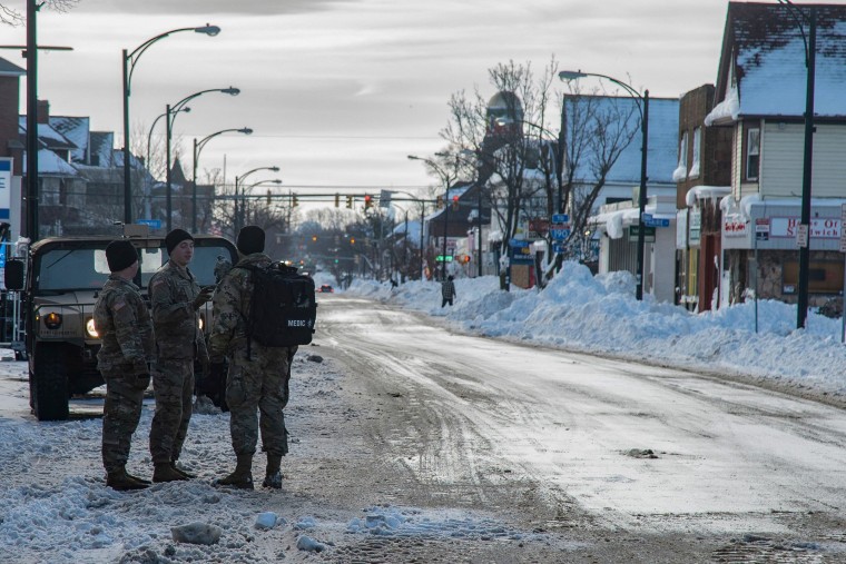 The monster storm that killed dozens in the US over the Christmas weekend continued to inflict misery on New York state and air travellers nationwide, as stories emerged of families trapped for days during the "blizzard of the century." 