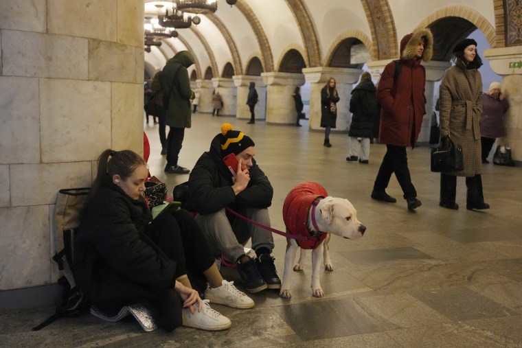 Residents shelter in Kyiv Metro during Russian missile attacks. 