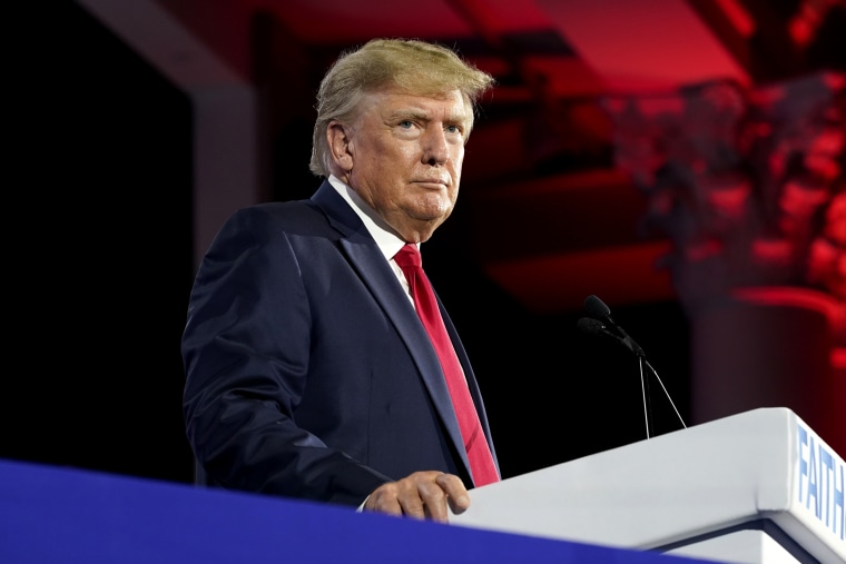 Former President Donald Trump speaks at the Road to Majority conference on June 17, 2022, in Nashville, Tenn.