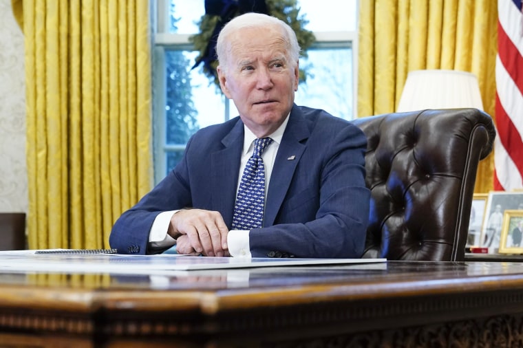 President Joe Biden in the Oval Office of the White House