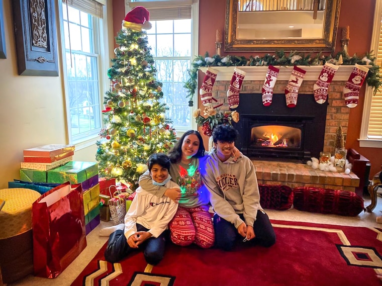 Aena Iqbal and her family celebrate Christmas together in their upstate New York home, Dec. 25, 2020.