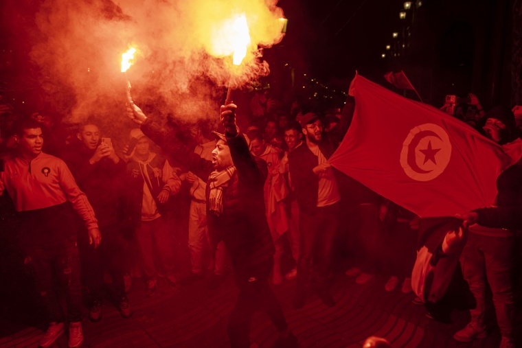 Moroccans celebrates their Victory over Spain in Barcelona, Spain - 6 Dec 2022