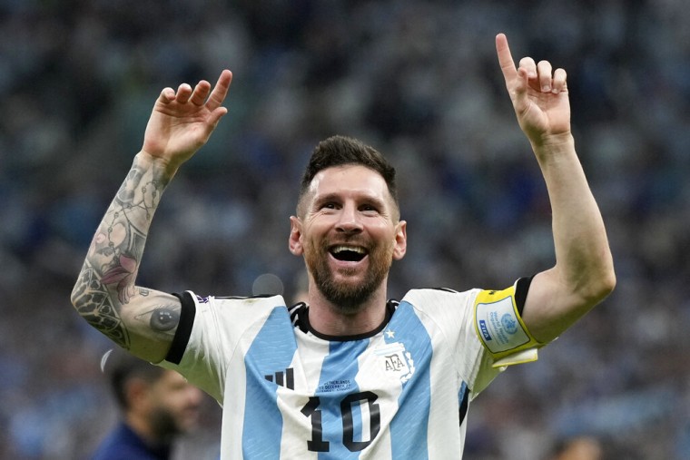 Messi celebra el triunfo de Argentina frente a Países Bajos.