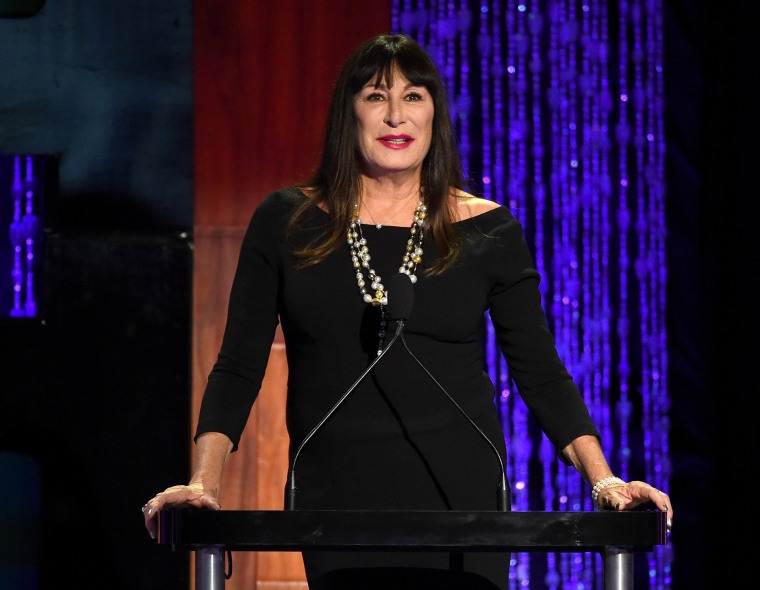 Anjelica Huston speaks onstage at PETA's 35th Anniversary Party at Hollywood Palladium on September 30, 2015 in Los Angeles, California.