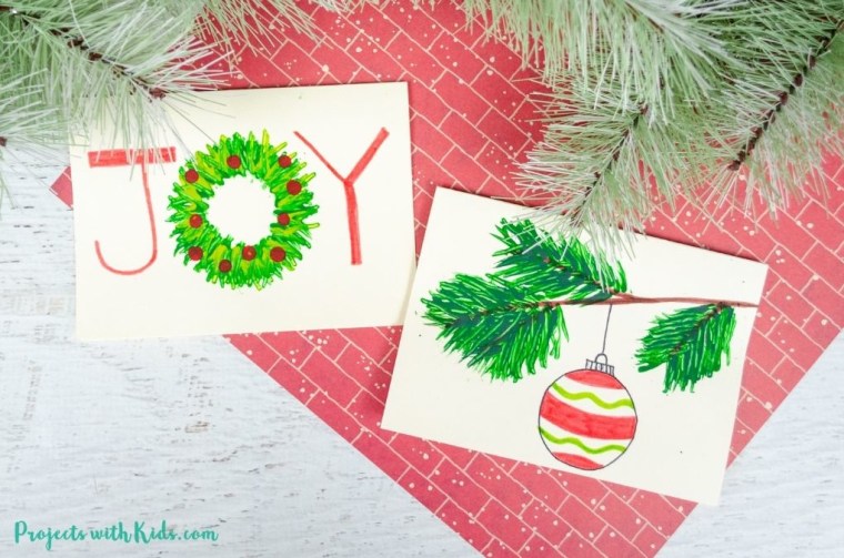 Christmas cards painted with thorns