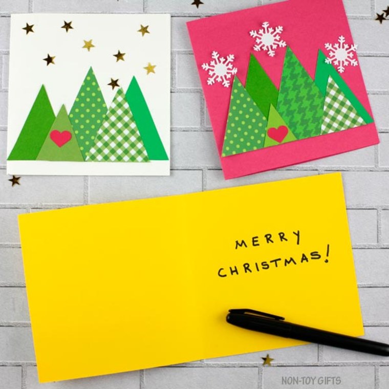 triangle Christmas tree cards