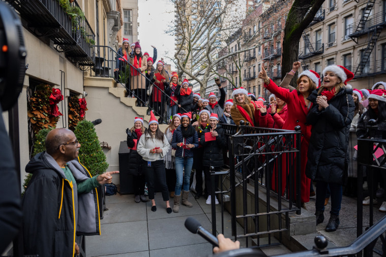 Al's TODAY colleagues brought the holidays to his front door.