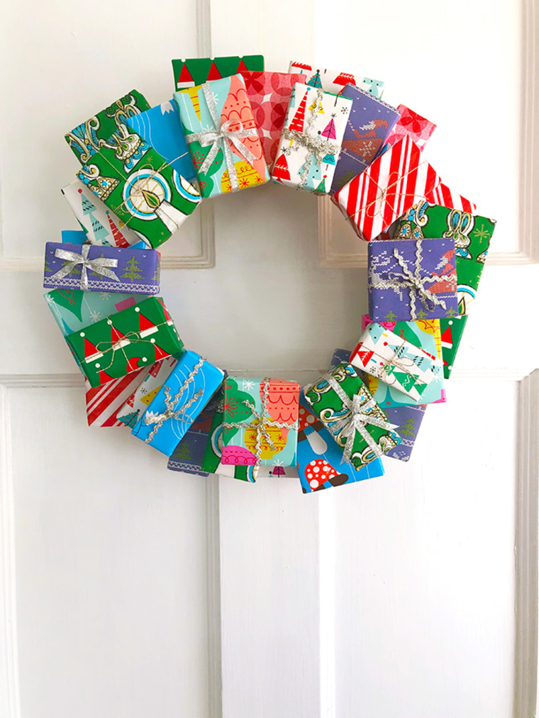 colorful package wreath