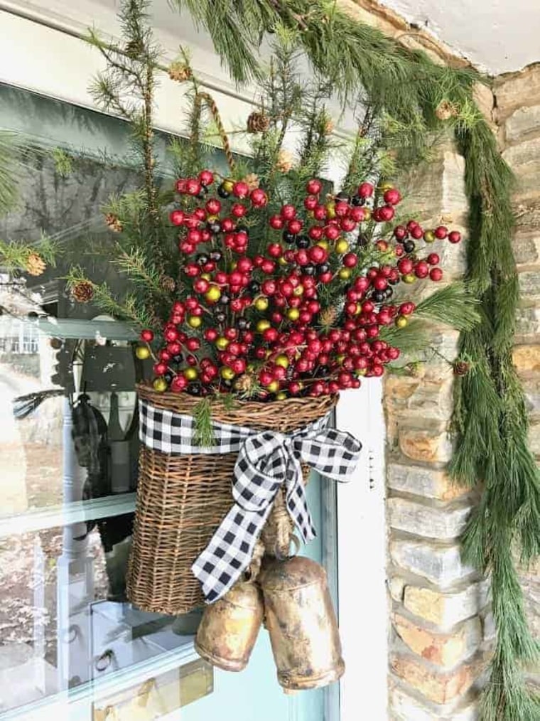Woven basket filled with red berries