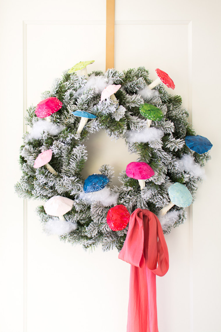 colorful mushroom wreath