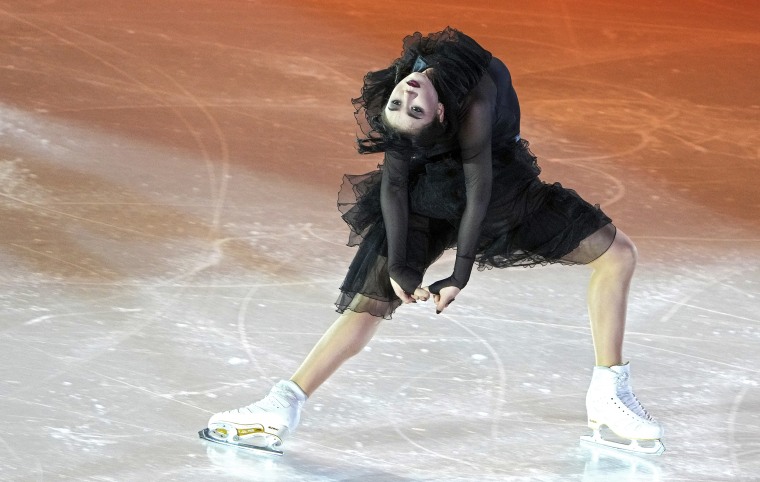 Kamila Valieva competes during the exhibition gala at the Russian Figure Skating Championship in Krasnoyarsk, Russia.