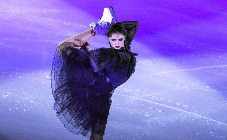 Kamila Valieva competes during the exhibition gala at the Russian Figure Skating Championship in Krasnoyarsk, Russia.