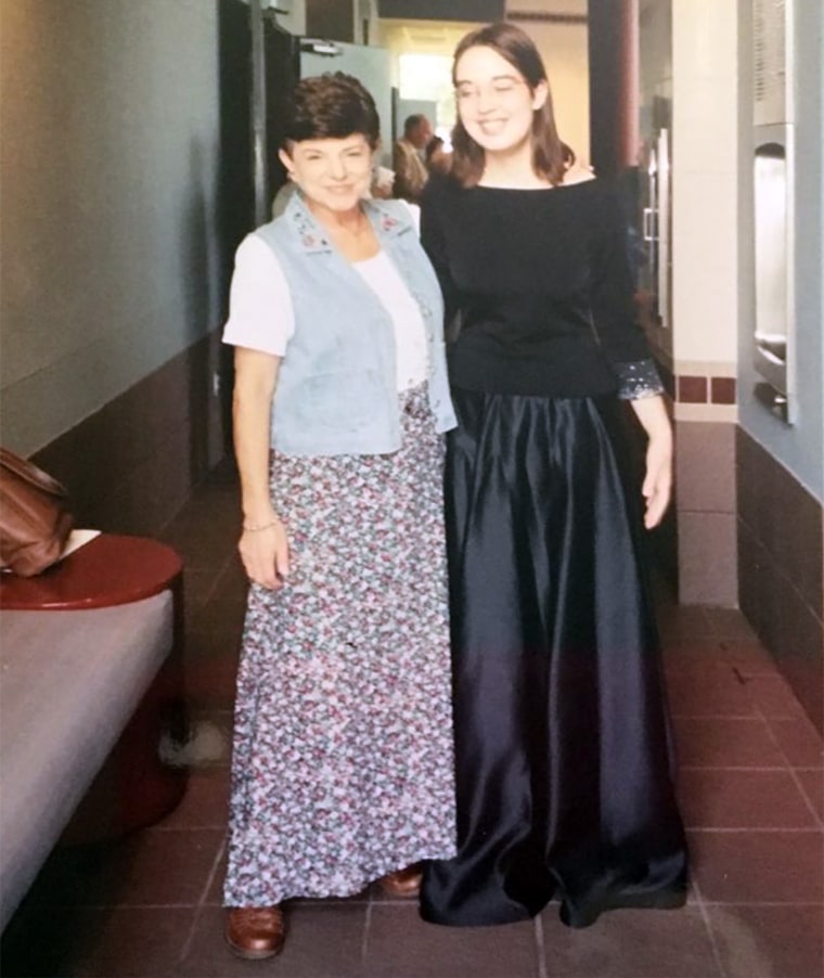 The author as a teenager with her viola teacher.